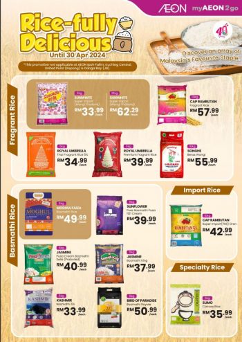 AEON-Rice-Fair-Promotion-350x494 - Johor Kedah Kelantan Kuala Lumpur Melaka Negeri Sembilan Pahang Penang Perak Perlis Promotions & Freebies Putrajaya Sabah Sarawak Selangor Supermarket & Hypermarket Terengganu 