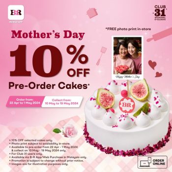 Baskin-Robbin-Mothers-Day-Special-350x350 - Food , Restaurant & Pub Ice Cream Johor Kedah Kelantan Kuala Lumpur Melaka Negeri Sembilan Online Store Pahang Penang Perak Perlis Promotions & Freebies Putrajaya Sabah Sarawak Selangor Terengganu 