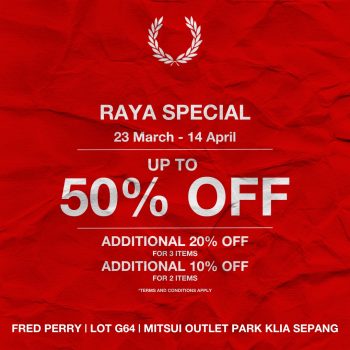 Fred-Perry-Raya-Special-at-Mitsui-Outlet-Park-KLIA-Sepang-350x350 - Apparels Fashion Lifestyle & Department Store Promotions & Freebies Selangor 