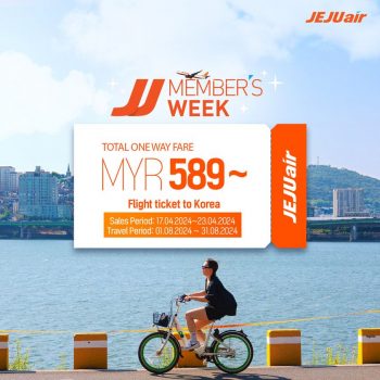 JEJU-air-Members-Week-Special-350x350 - Air Fare Johor Kedah Kelantan Kuala Lumpur Melaka Negeri Sembilan Pahang Penang Perak Perlis Promotions & Freebies Putrajaya Sabah Sarawak Selangor Sports,Leisure & Travel Terengganu 