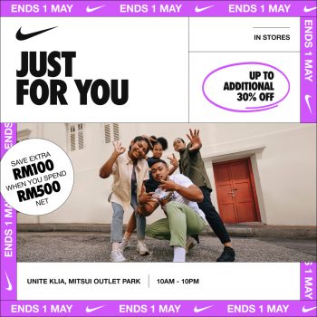 Nike-April-Special-at-Mitsui-Outlet-Park-350x350 - Apparels Fashion Accessories Fashion Lifestyle & Department Store Footwear Promotions & Freebies Selangor 