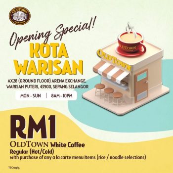 OLDTOWN-White-Coffee-Opening-Special-at-Kota-Warisan-350x350 - Beverages Food , Restaurant & Pub Promotions & Freebies Selangor 
