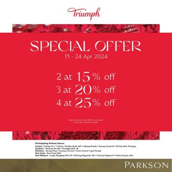 Parkson-Triump-Special-Deal-350x350 - Fashion Lifestyle & Department Store Johor Kedah Kelantan Kuala Lumpur Lingerie Melaka Negeri Sembilan Pahang Penang Perak Perlis Promotions & Freebies Putrajaya Sabah Sarawak Selangor Terengganu Underwear 