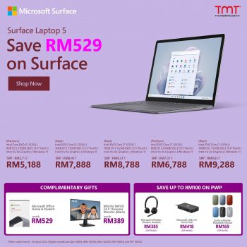 TMT-Surface-Laptop-5-Promo-350x350 - Electronics & Computers IT Gadgets Accessories Johor Kedah Kelantan Kuala Lumpur Laptop Melaka Negeri Sembilan Pahang Penang Perak Perlis Promotions & Freebies Putrajaya Sabah Sarawak Selangor Terengganu 