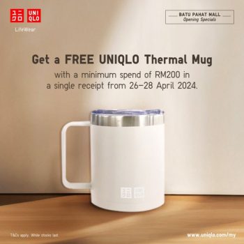 UNIQLO-Grand-Opening-at-Batu-Pahat-Mall-2-350x350 - Apparels Fashion Accessories Fashion Lifestyle & Department Store Pahang Promotions & Freebies 