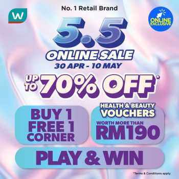 Watsons-5.5-Online-Sale-350x350 - Beauty & Health Cosmetics Johor Kedah Kelantan Kuala Lumpur Malaysia Sales Melaka Negeri Sembilan Online Store Pahang Penang Perak Perlis Personal Care Putrajaya Sabah Sarawak Selangor Skincare Terengganu 