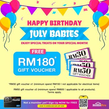 HomePro-Birthday-Gift-Vouchers-for-July-Babies-350x350 - Electronics & Computers Home & Garden & Tools Home Appliances Johor Kedah Kelantan Kuala Lumpur Melaka Nationwide Negeri Sembilan Online Store Pahang Penang Perak Perlis Promotions & Freebies Putrajaya Sabah Sarawak Selangor Terengganu 