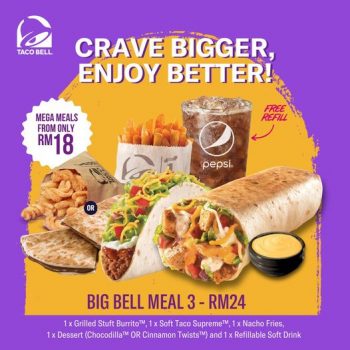 Taco-Bell-Malaysia-Indulge-in-Big-Bell-Meals-Promotion-350x350 - Food , Restaurant & Pub Johor Kedah Kelantan Kuala Lumpur Location Melaka Nationwide Negeri Sembilan Pahang Penang Perak Perlis Promotions & Freebies Putrajaya Sabah Sarawak Selangor Terengganu 