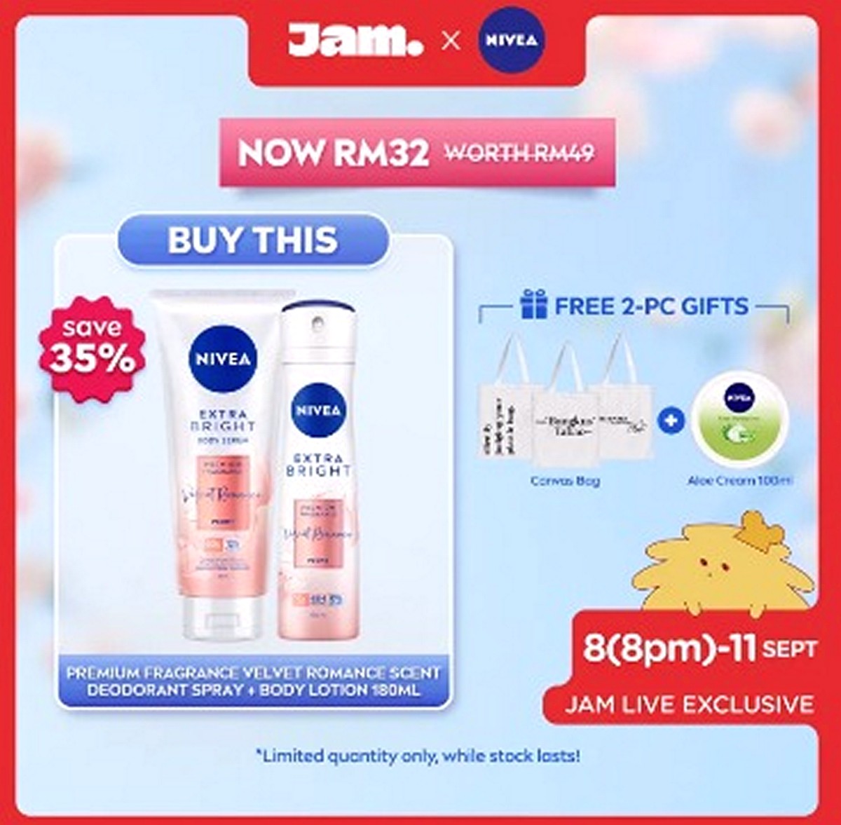 Free-CANVAS-BAG-ALOE-CREAM-100ML-NIVEA-Premium-Perfumed-Fragrance-Velvet-Romance-Set-Lazada - Beauty & Health Cosmetics Johor Kedah Kelantan Kuala Lumpur Location Melaka Nationwide Negeri Sembilan Online Store Pahang Penang Perak Perlis Personal Care Putrajaya Sabah Sarawak Selangor Skincare Terengganu Treatments Warehouse Sale & Clearance in Malaysia 