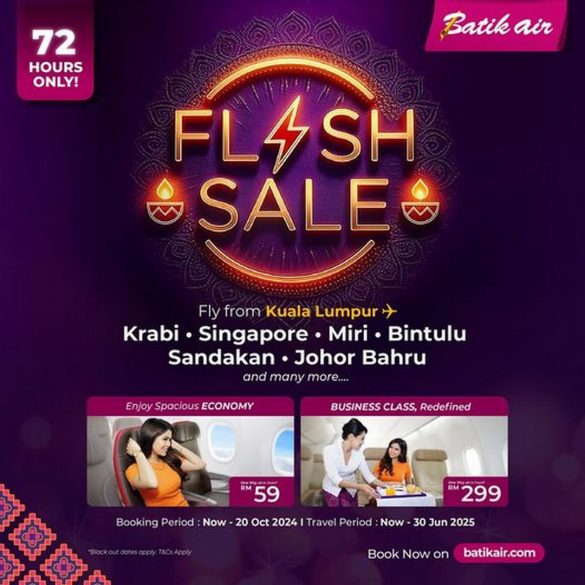 Now till 20 October 2024: Batik Air Malaysia: Flash Sale with Amazing