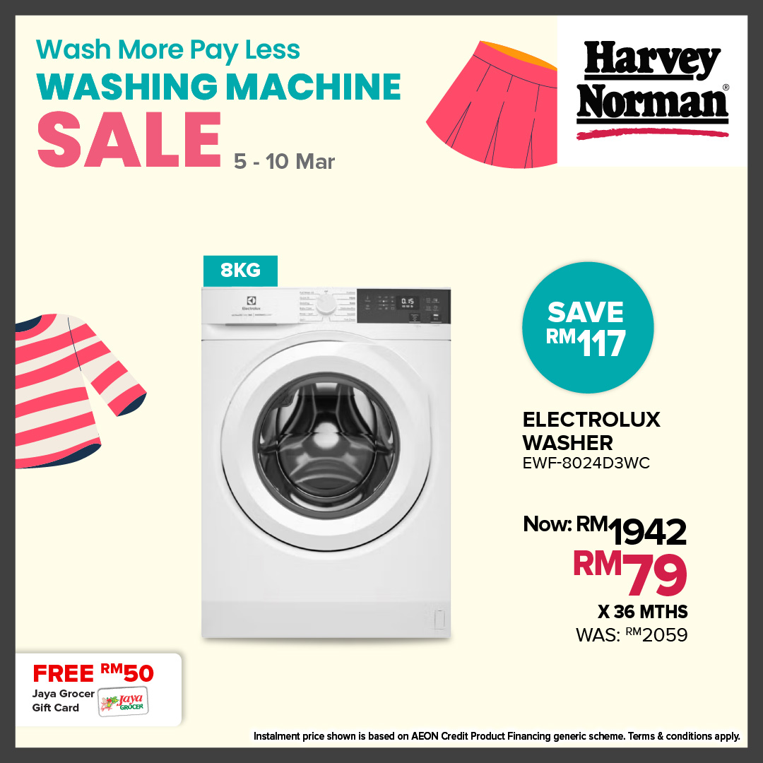 Harvey-Norman-Malaysia-Save-Big-on-Washing-Machines-5 - Electronics & Computers Home Appliances Johor Kedah Kelantan Kuala Lumpur Malaysia Sales Melaka Negeri Sembilan Pahang Penang Perak Perlis Putrajaya Sabah Sarawak Selangor Terengganu