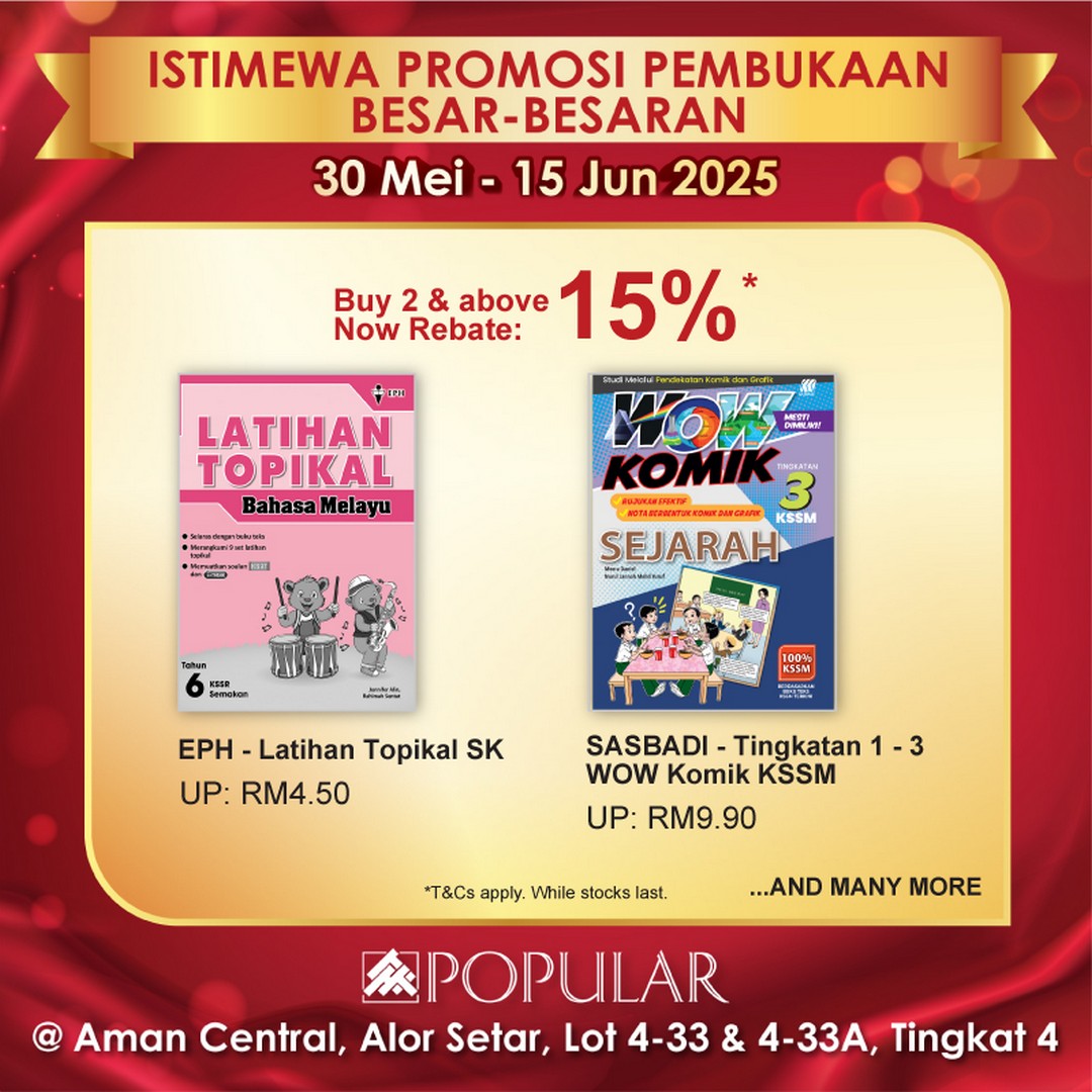 POPULAR-Bookstore-Alor-Setar-Grand-Opening-15 - Books & Magazines Kedah Promotions & Freebies Stationery