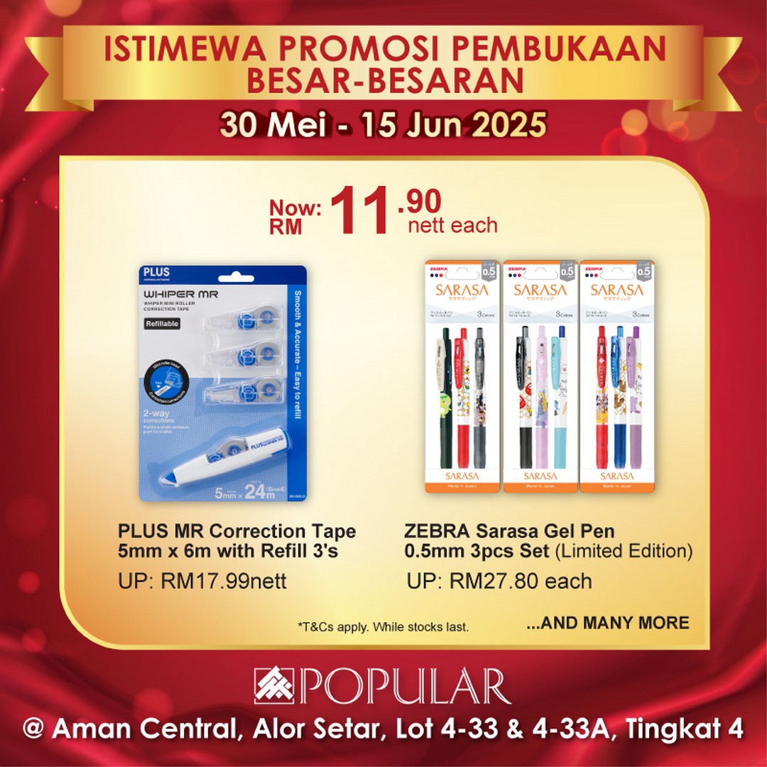 POPULAR-Bookstore-Alor-Setar-Grand-Opening-7 - Books & Magazines Kedah Promotions & Freebies Stationery