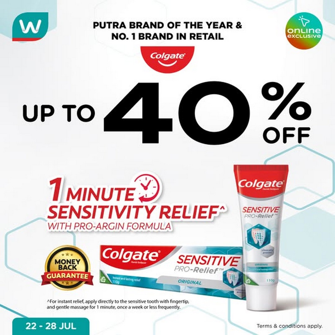 Now till 28 July 2025: Watsons Malaysia – Up to 40% Off Colgate Oral ...
