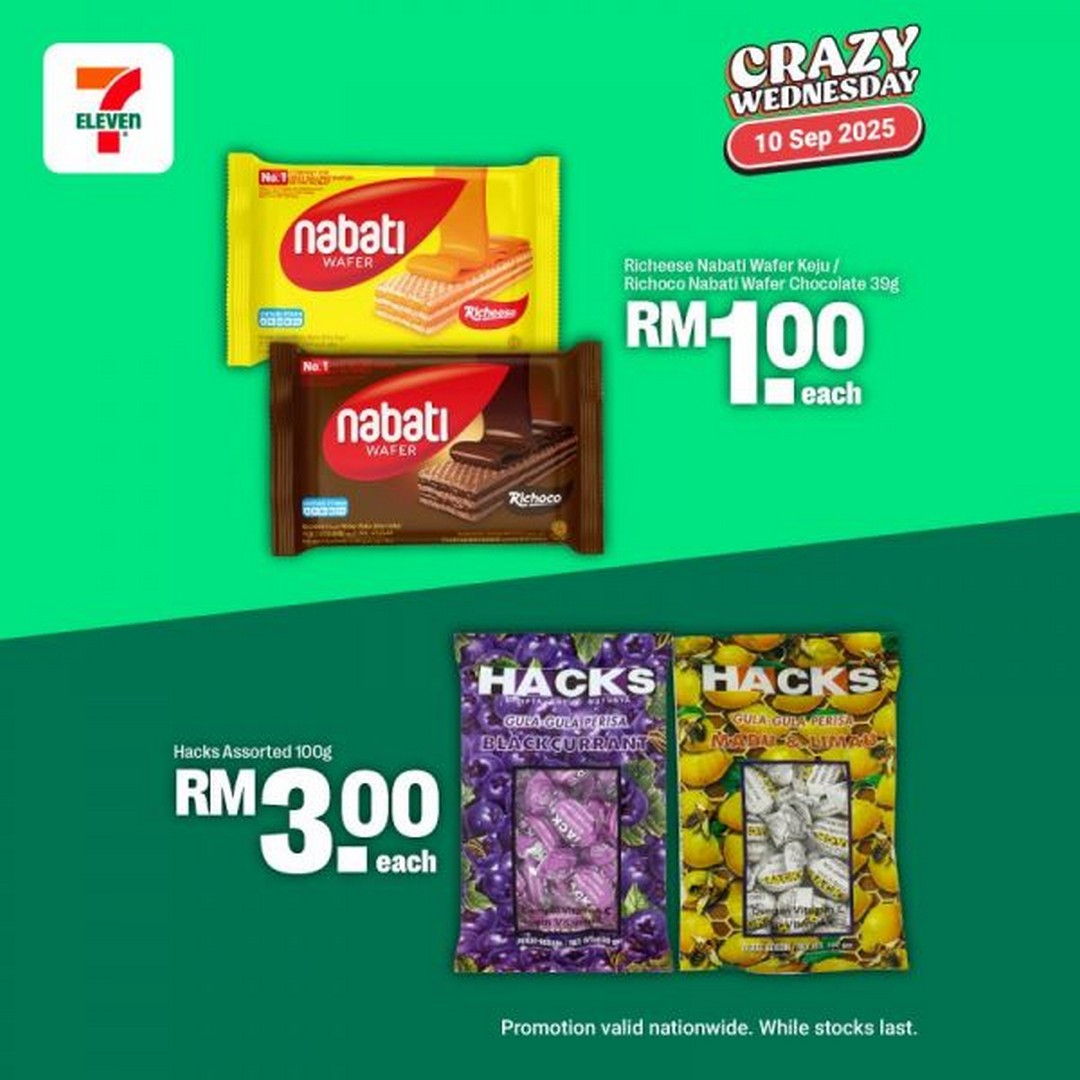 7-Eleven-Malaysia-Crazy-Wednesday-Snacks-Drinks-Deals-2 10 September 2025: 7-Eleven Malaysia Crazy Wednesday Snacks & Drinks Deals Promotion
