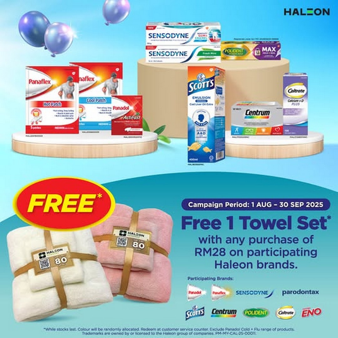Alpro-Pharmacy-Free-Towel-Set-Giveaway Now till 30 September 2025: Alpro Pharmacy: Free Towel Set Giveaway with RM28 Purchase