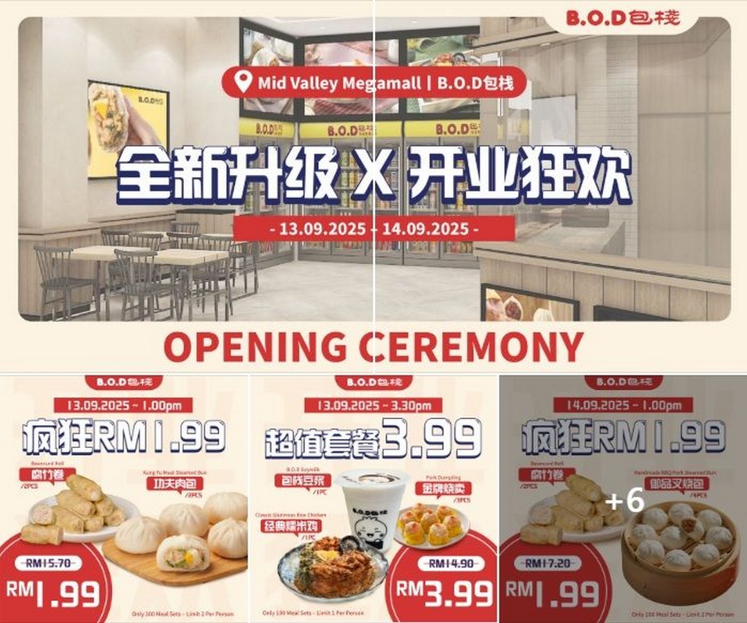 B.O.D-Mid-Valley-Grand-Opening-Promotion 13-30 September 2025: B.O.D Mid Valley: Grand Opening Promotion: RM1.99 Buns, Value Sets & 20% Off Frozen Deals