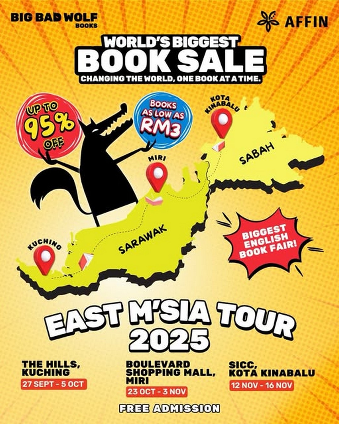 Big-Bad-Wolf-Books-Malaysia-Book-Fair-Sale 27 September-16 November 2025: Big Bad Wolf Books Malaysia Book Fair Sale at Kuching, Miri, and Kota Kinabalu