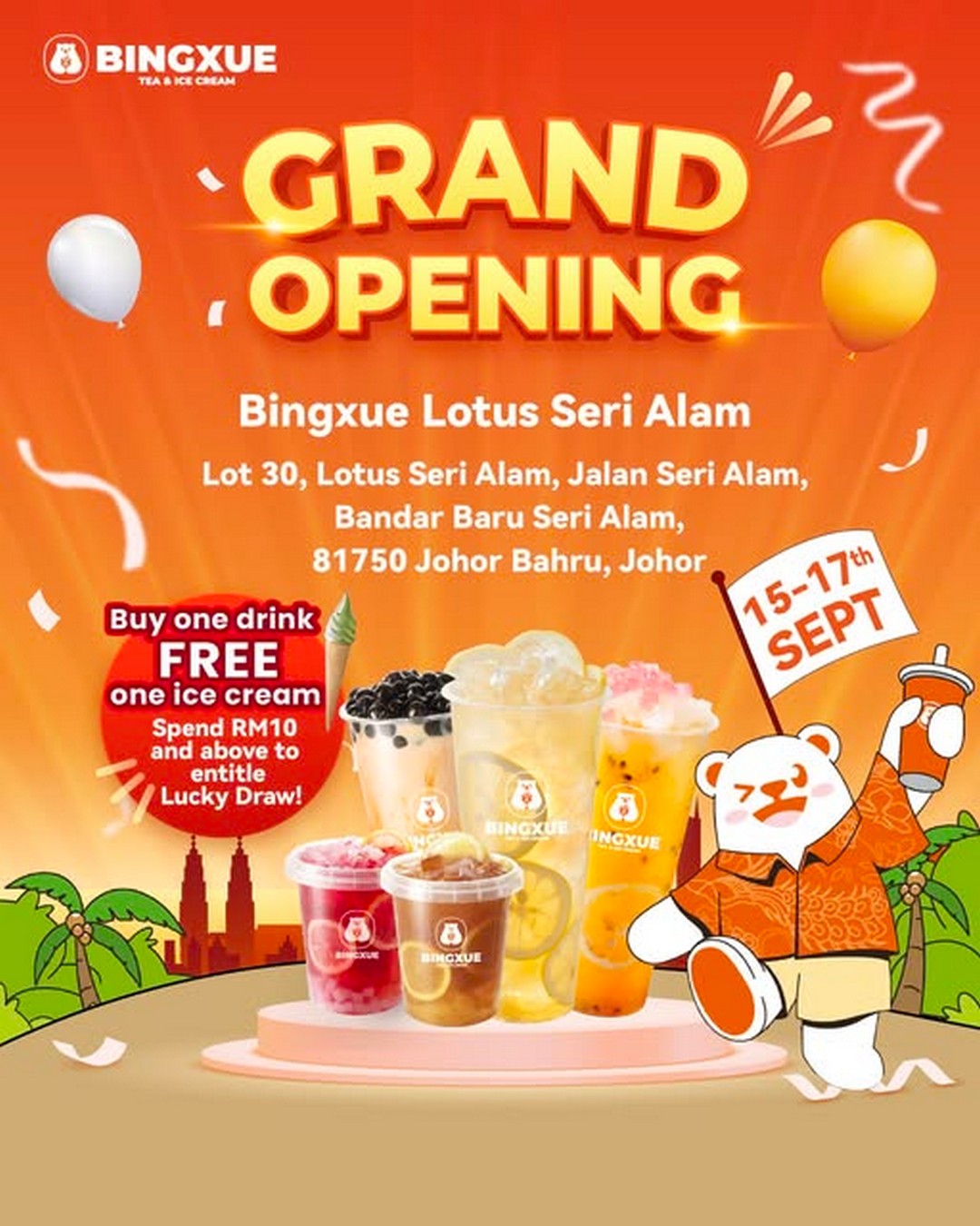 Bingxue-Malaysia-Grand-Opening-Promotion 15-17 September 2025: Bingxue Malaysia: Grand Opening Promotion at Lotus Seri Alam