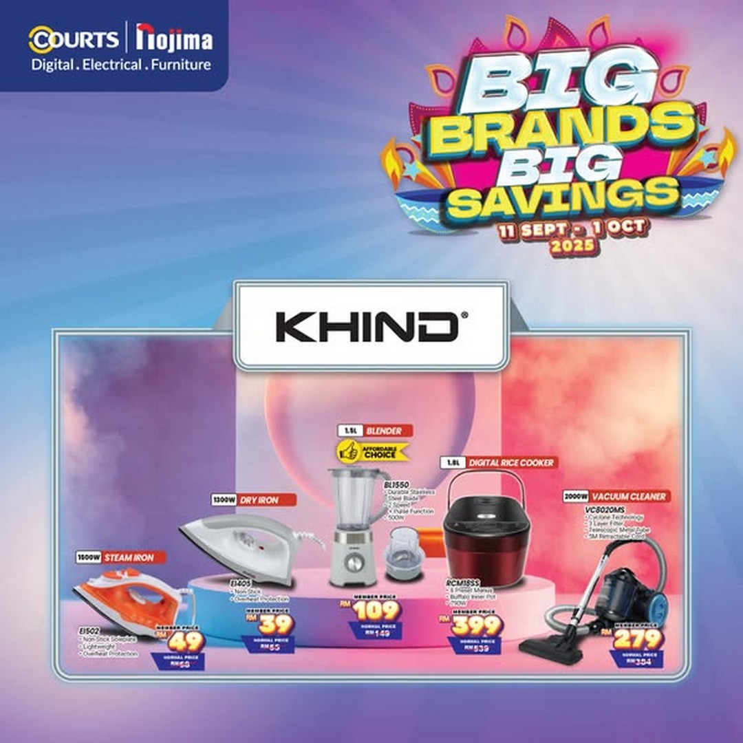 COURTS-Malaysia-Deepavali-Sale-3 Now till 1 October 2025: COURTS Malaysia Deepavali Sale – Discounts on Home & Kitchen Essentials with Atome Easy Payment