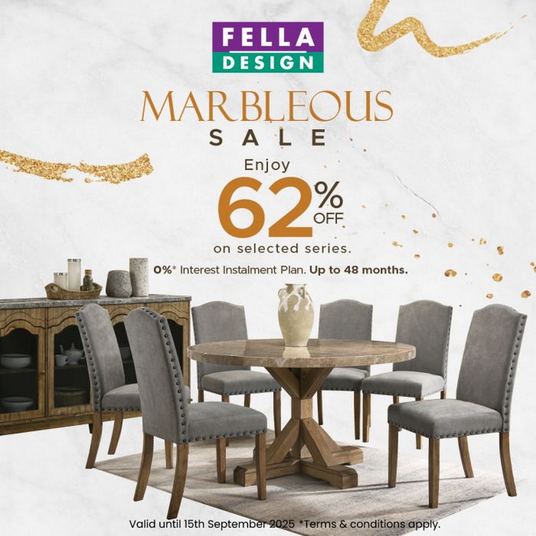 Fella-Design-Malaysia-Marbleous-Sale Now till 15 September 2025: Fella Design Malaysia Marbleous Sale – Up to 62% OFF Furniture Promotion