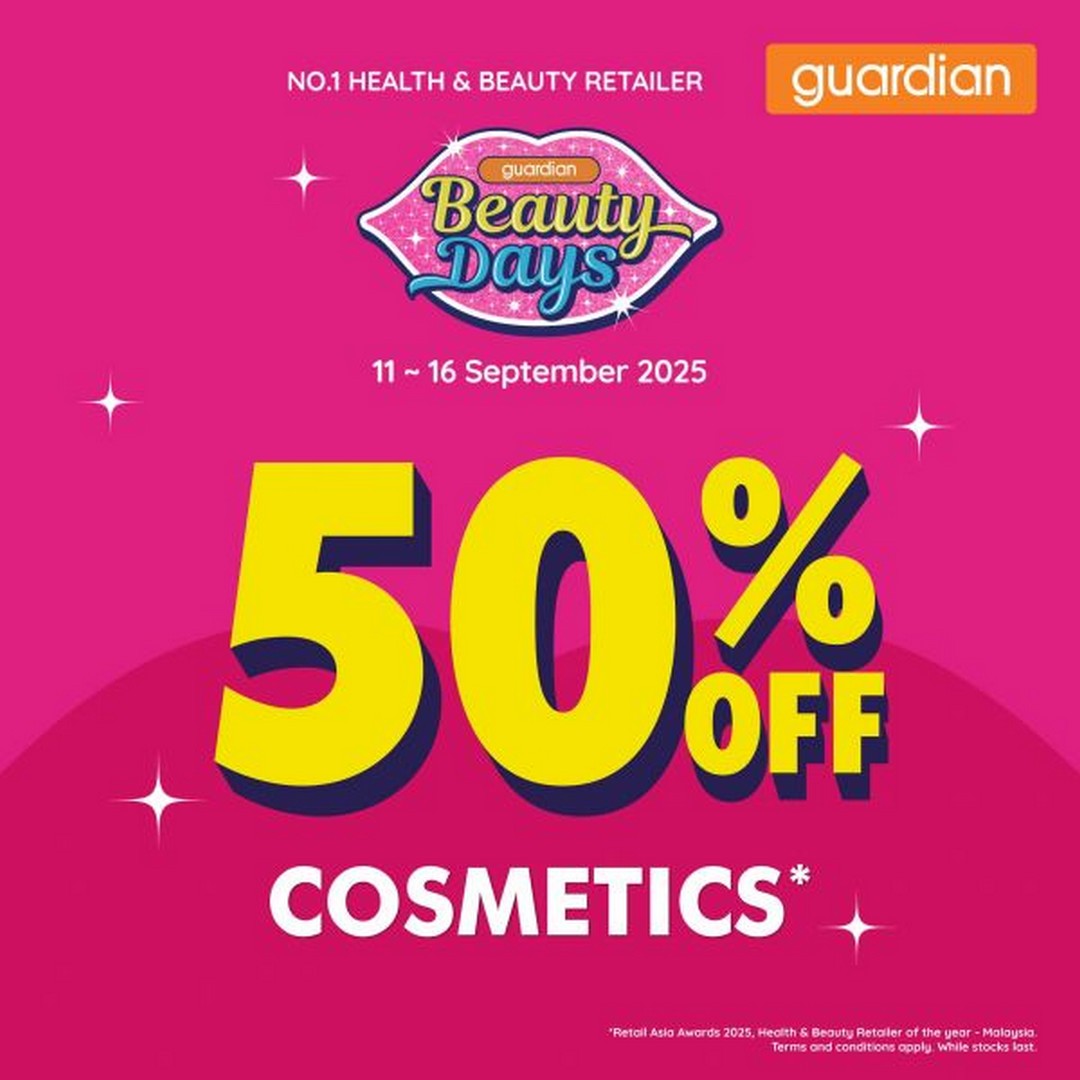 Guardian-Malaysia-Beauty-Days-50-OFF-Cosmetics-Sale 11-16 September 2025: Guardian Malaysia Beauty Days 50% OFF Cosmetics Sale