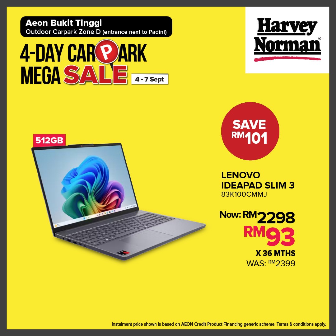Harvey-Norman-Malaysia-4-Day-Carpark-Mega-Sale-7 4-7 September 2025: Harvey Norman Malaysia: 4-Day Carpark Mega Sale: Unbeatable Discounts on Electrical Appliances, Computers & Furniture
