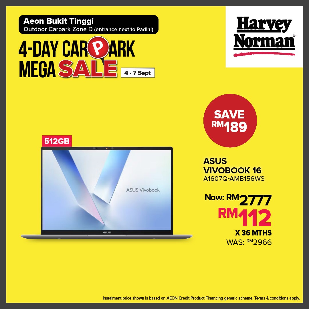 Harvey-Norman-Malaysia-4-Day-Carpark-Mega-Sale-9 4-7 September 2025: Harvey Norman Malaysia: 4-Day Carpark Mega Sale: Unbeatable Discounts on Electrical Appliances, Computers & Furniture