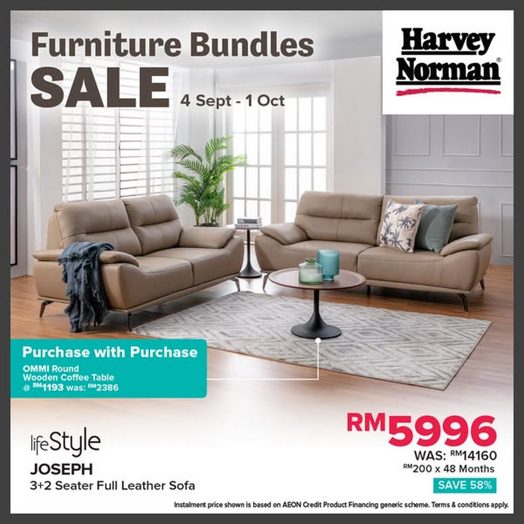 Harvey-Norman-Malaysia-Furniture-Bundles-Sale-4 4 September-1 October 2025: Harvey Norman Malaysia: Furniture Bundles Sale: Extra 20% OFF Coffee Tables with Leather Sofas