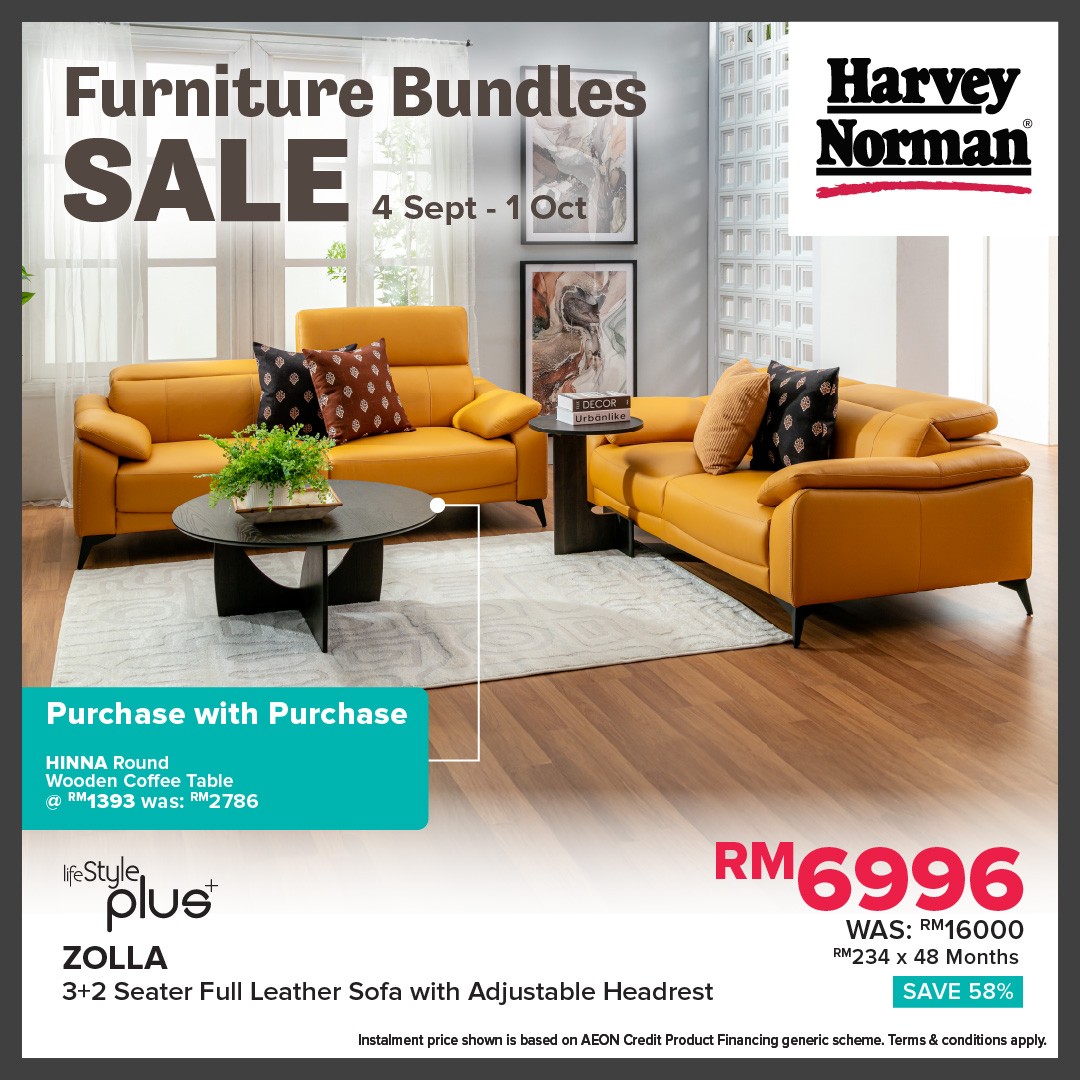 Harvey-Norman-Malaysia-Furniture-Bundles-Sale-7 4 September-1 October 2025: Harvey Norman Malaysia: Furniture Bundles Sale: Extra 20% OFF Coffee Tables with Leather Sofas