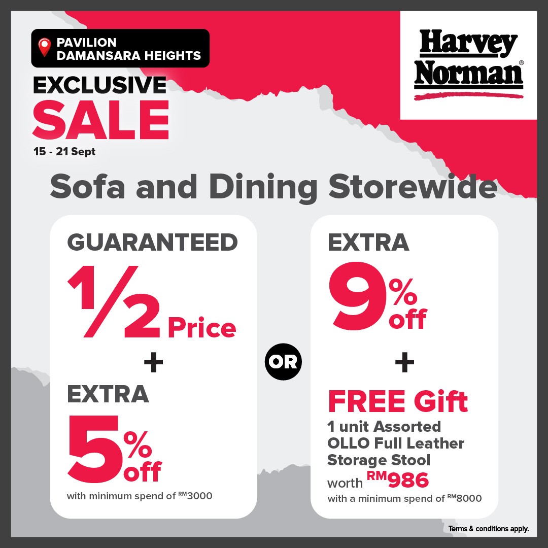 Harvey-Norman-Malaysia-Pavilion-Damansara-Heights-Mega-Sale-11 15-21 September 2025: Harvey Norman Malaysia Pavilion Damansara Heights Mega Sale with Up to 78% Off Electricals, Furniture and More
