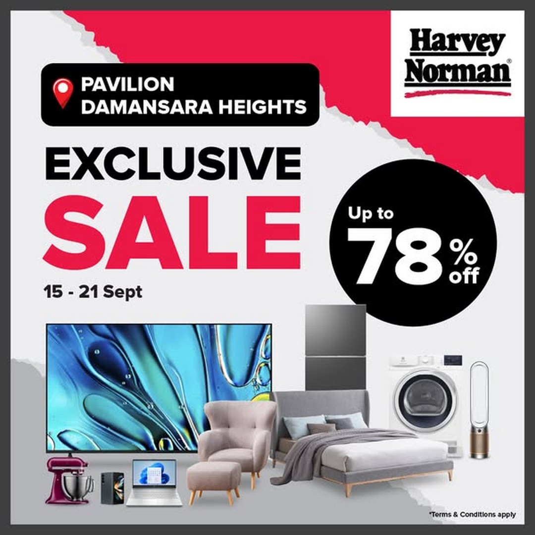 Harvey-Norman-Malaysia-Pavilion-Damansara-Heights-Mega-Sale 15-21 September 2025: Harvey Norman Malaysia Pavilion Damansara Heights Mega Sale with Up to 78% Off Electricals, Furniture and More