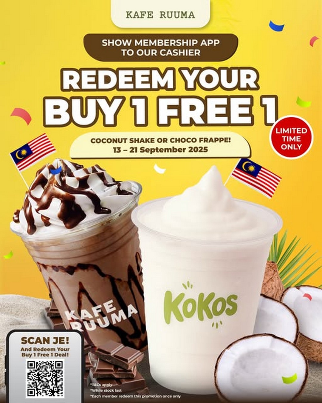 Kafe-Ruuma-Malaysia-Day-Buy-1-Free-1-Promotion 13-21 September 2025: Kafe Ruuma Malaysia Day Buy 1 Free 1 Promotion