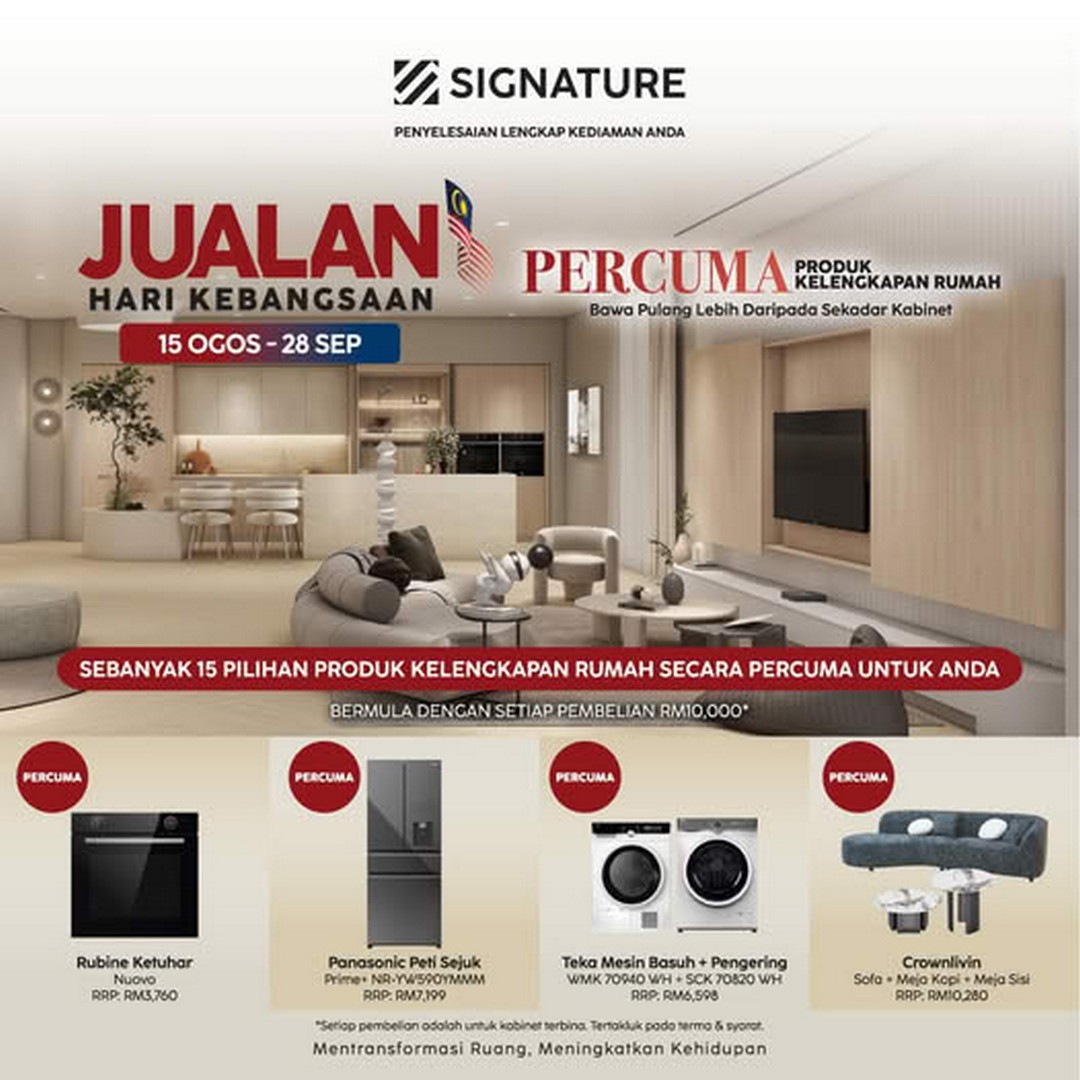 Signature-Malaysia-National-Day-Sale 15 August-28 September 2025: Signature Malaysia: National Day Sale on Complete Home Cabinet Packages
