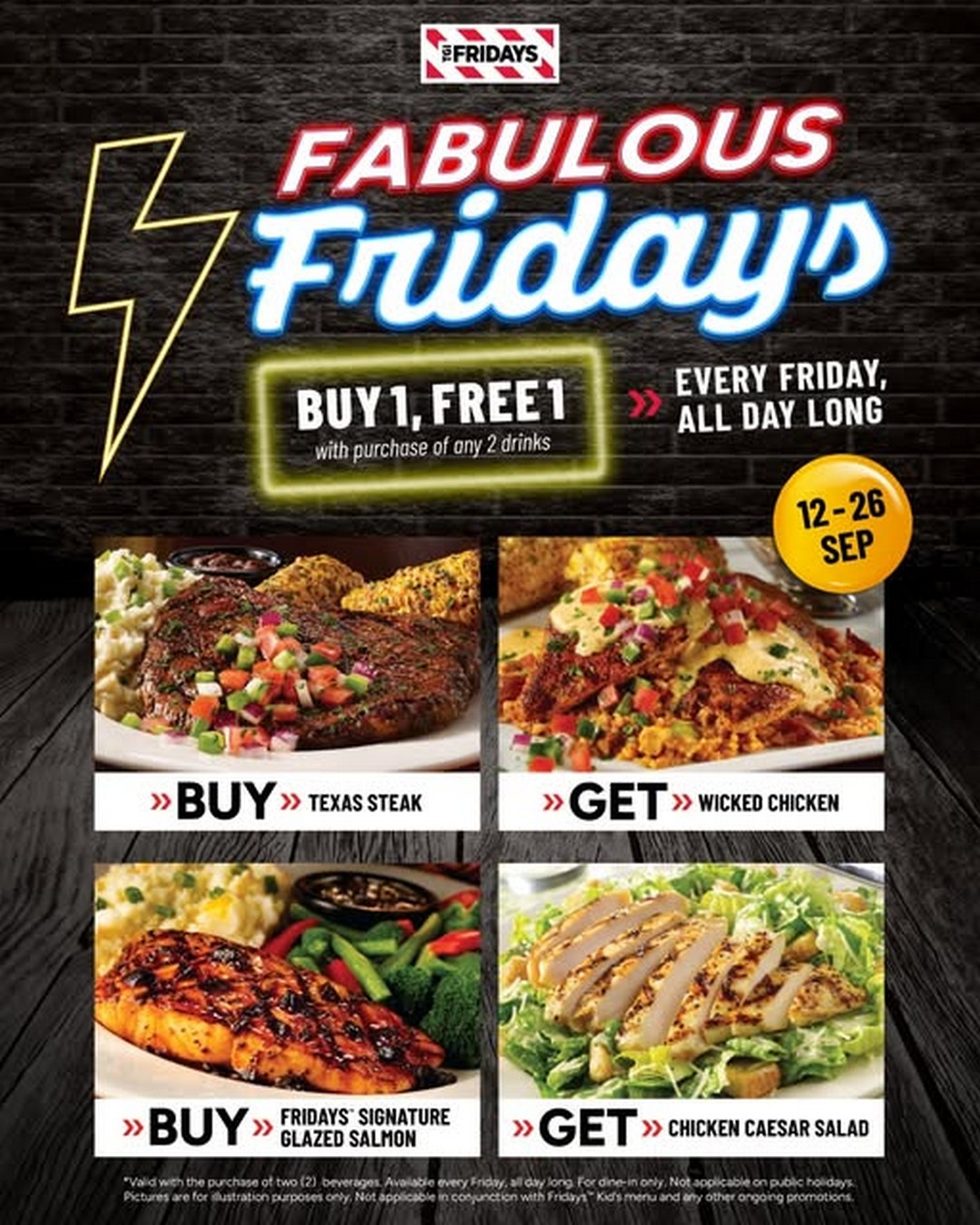 TGI-Fridays-Malaysia-Fabulous-Fridays 12-26 September 2025: TGI Fridays Malaysia: Fabulous Fridays Buy 1 Free 1 Promotion