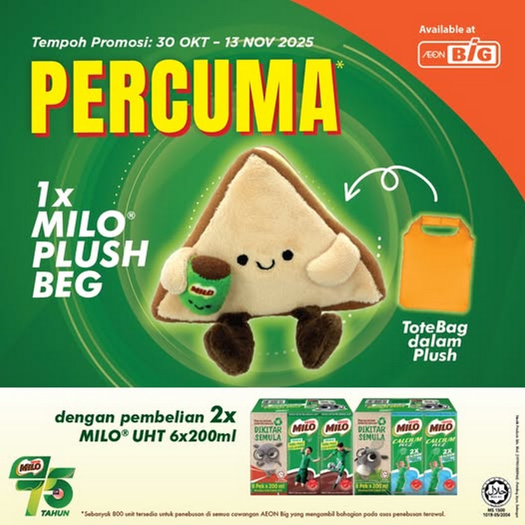 AEON-BiG-Malaysia-Free-MILO-Plush-Bag-Redemption-Promotion Now till 13 November 2025: AEON BiG Malaysia: Free MILO Plush Bag Redemption Promotion