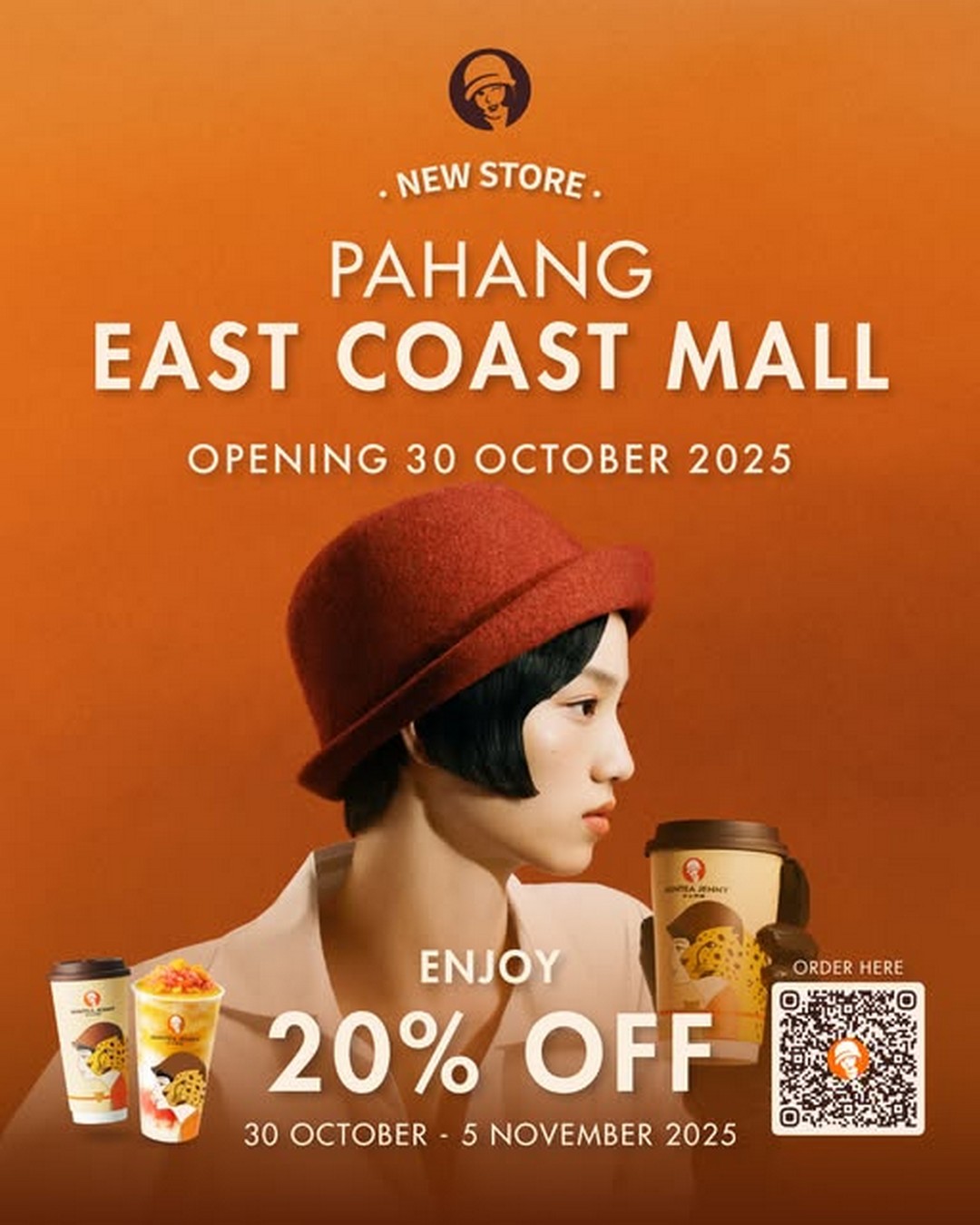 Auntea-Jenny-Malaysia-East-Coast-Mall-Grand-Opening-Promotion 30 October–5 November 2025: Auntea Jenny Malaysia East Coast Mall Grand Opening Promotion: 20% Off All Drinks