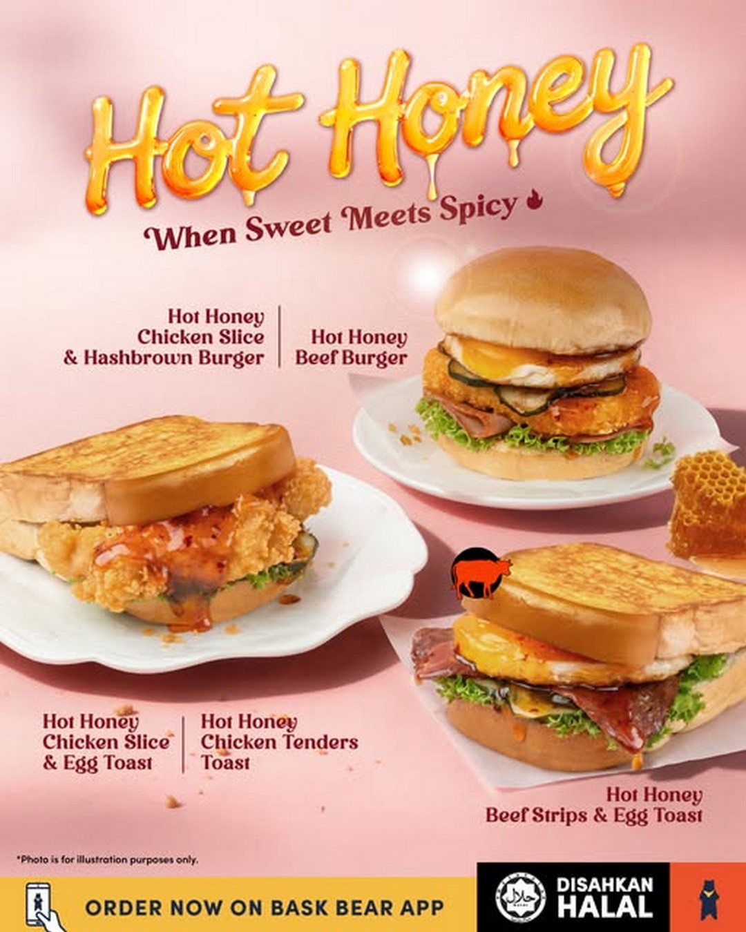 Bask-Bear-Coffee-Introducing-the-New-Hot-Honey-Lineup 29 October 2025 onwards: Bask Bear Coffee: Introducing the New Hot Honey Lineup: Promotion of Spicy-Sweet Drinks and Snacks