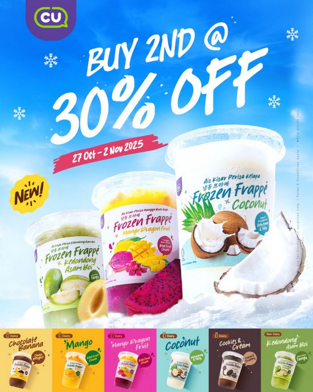 CU-Malaysia-Frozen-Frappe-Promotion 27 October-2 November 2025: CU Malaysia: Frozen Frappe Promotion: Buy 2nd Cup at 30% Off – Cool Refreshing Deals for Hot Days
