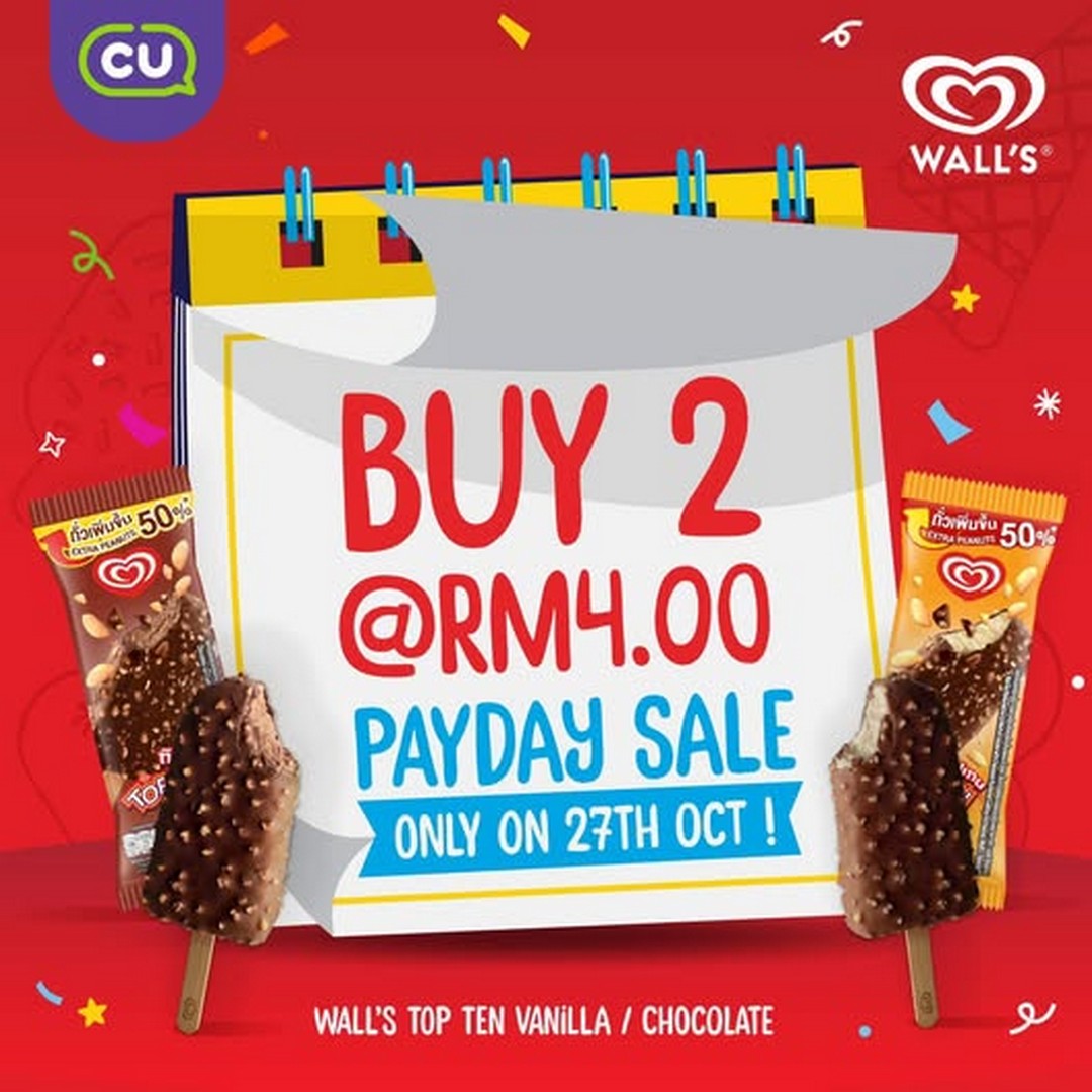 CU-Malaysia-Payday-Walls-Ice-Cream-Treat 27 October 2025: CU Malaysia: Payday Wall’s Ice Cream Treat – Buy 2 for RM4.00 One-Day Promotion