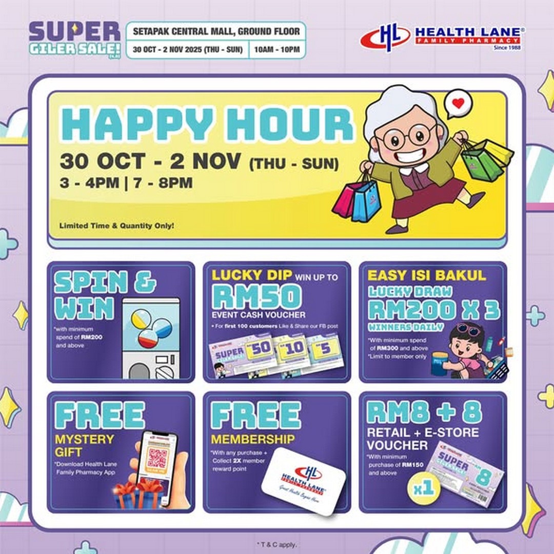 Health-Lane-Family-Pharmacy-Malaysia-Super-Giler-Sale-4.0-1 30 October–2 November 2025: Health Lane Family Pharmacy Malaysia: Super Giler Sale 4.0 Health & Beauty Fair Promotion at Setapak Central Mall
