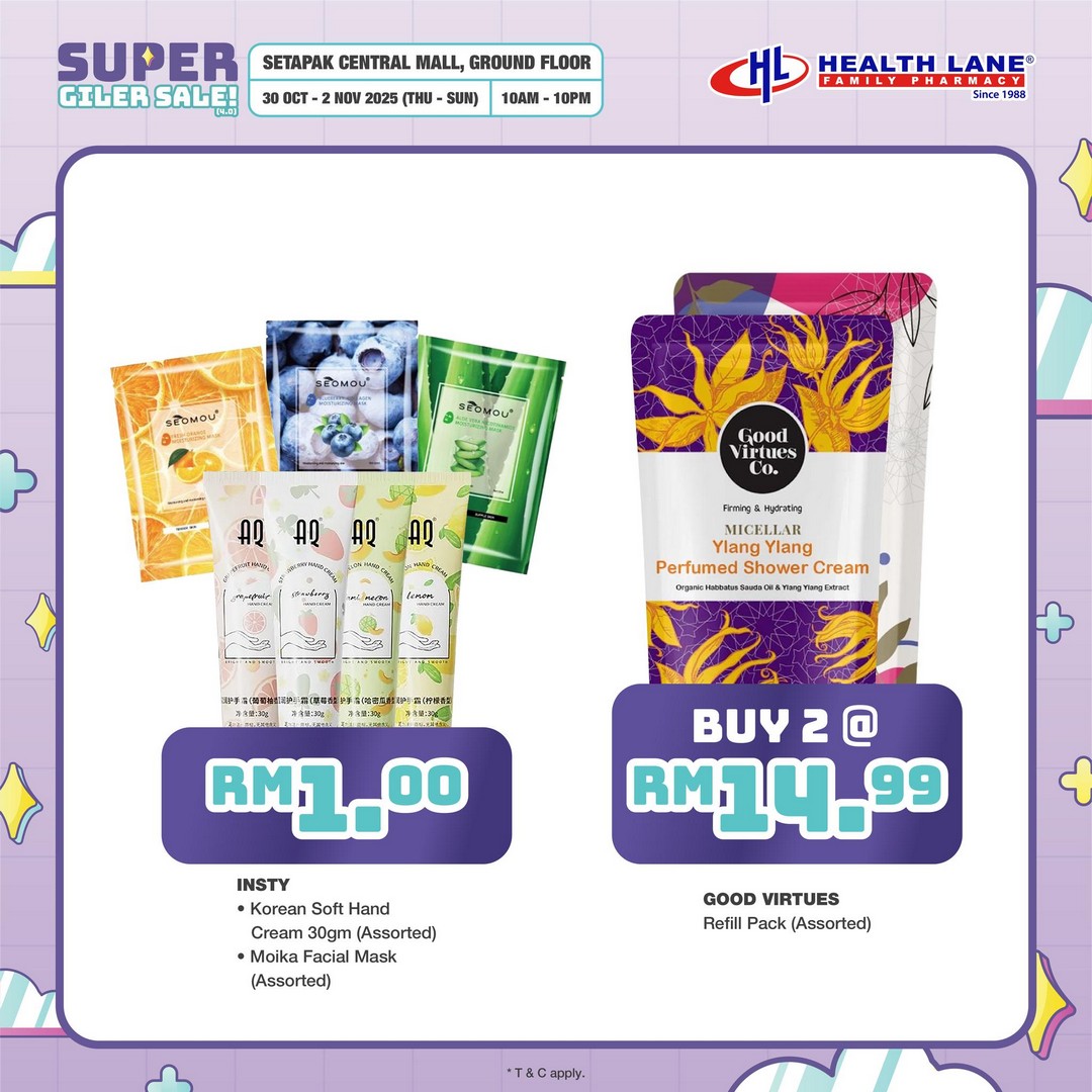 Health-Lane-Family-Pharmacy-Malaysia-Super-Giler-Sale-4.0-14 30 October–2 November 2025: Health Lane Family Pharmacy Malaysia: Super Giler Sale 4.0 Health & Beauty Fair Promotion at Setapak Central Mall