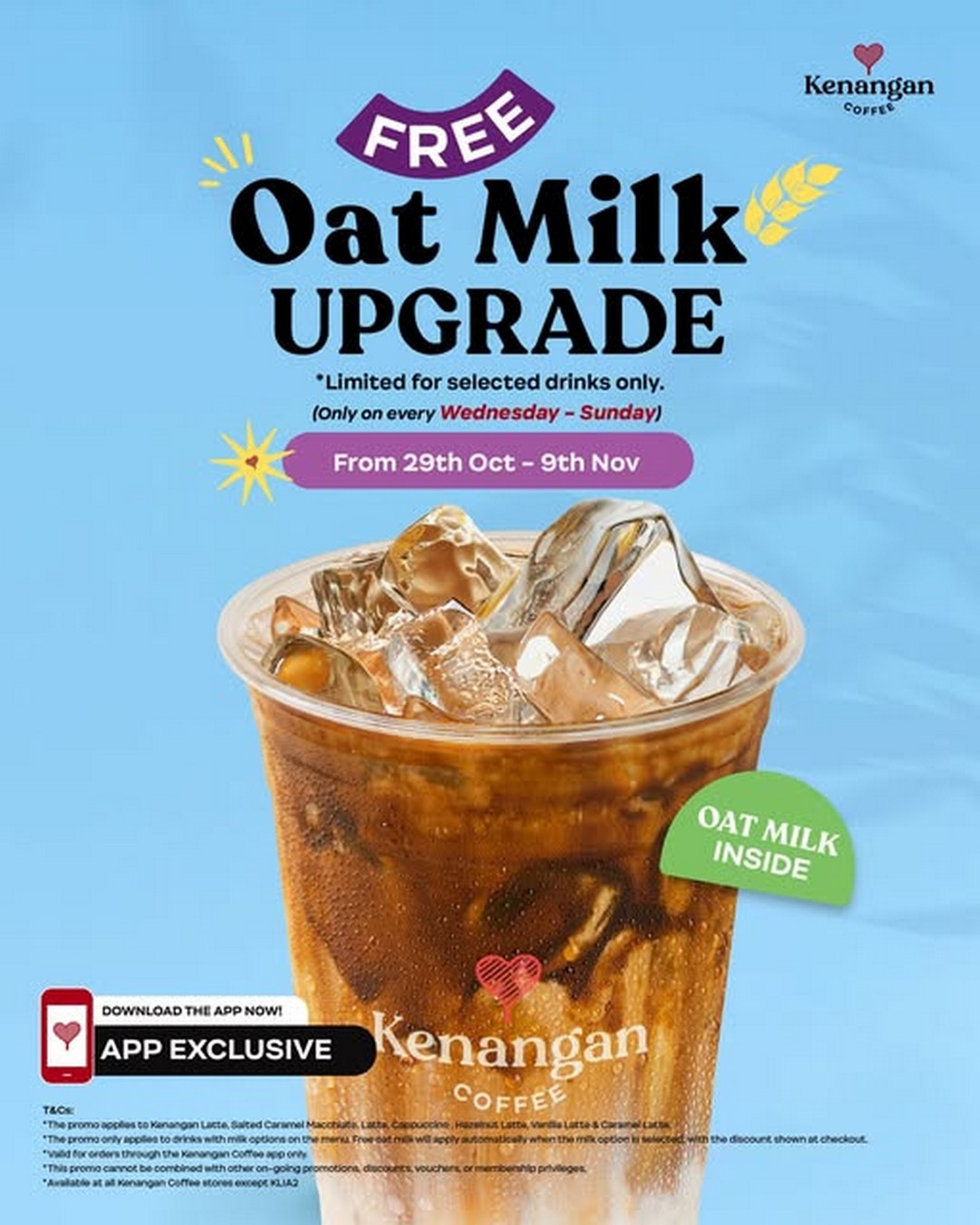 Kenangan-Coffee-Malaysia-FREE-Oat-Milk-Upgrade-Promotion 29 October–9 November 2025: Kenangan Coffee Malaysia: FREE Oat Milk Upgrade Promotion via App