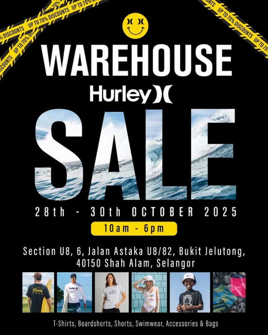 Leonian-Malaysia-Warehouse-Sale 28-30 October 2025: Hurley Malaysia: Warehouse Sale with Discounts Up to 70% Off at Bukit Jelutong