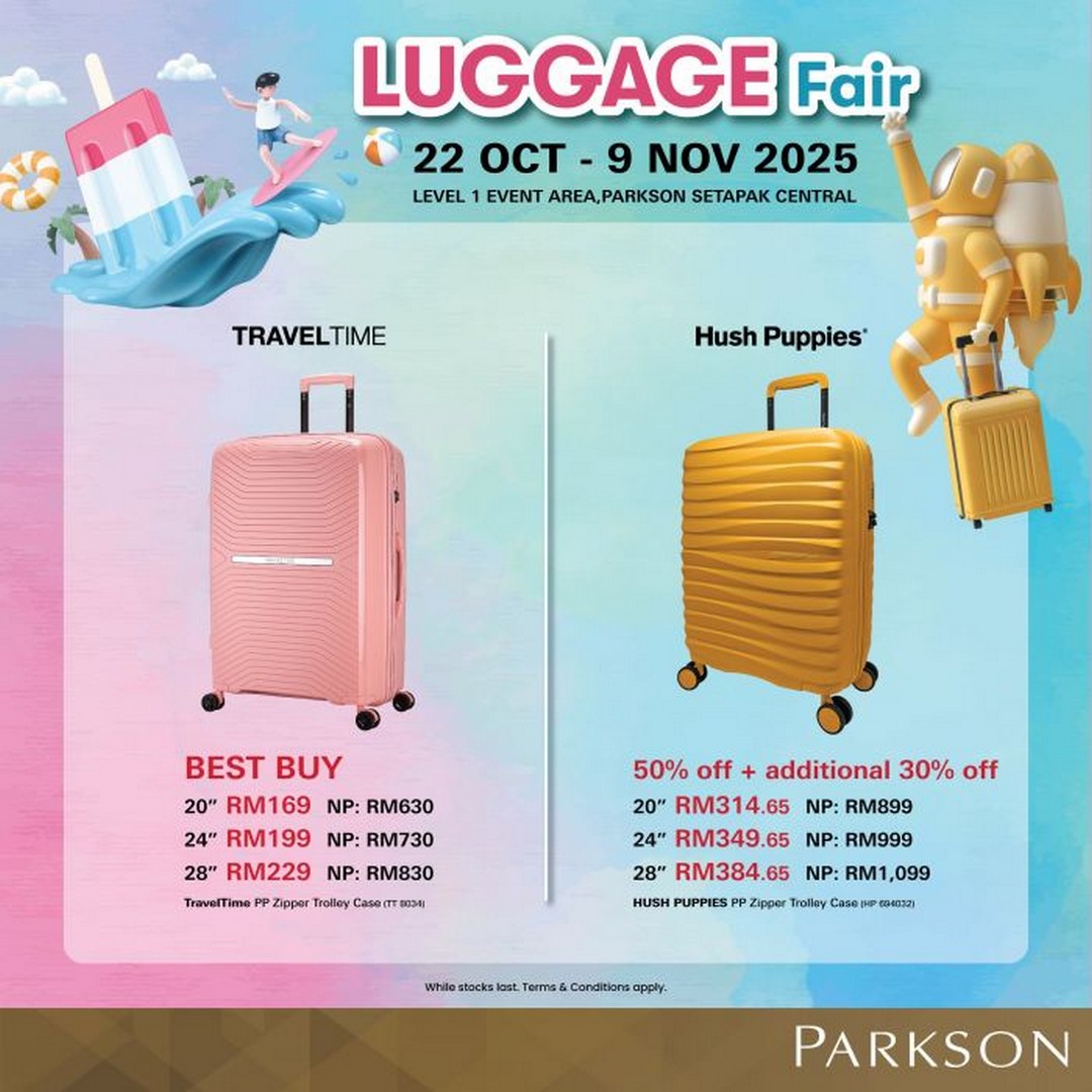Parkson-Setapak-Central-Luggage-Fair-Sale-1 22 October–9 November 2025: Parkson Setapak Central: Luggage Fair Sale: Up to 70% Off Travel Essentials