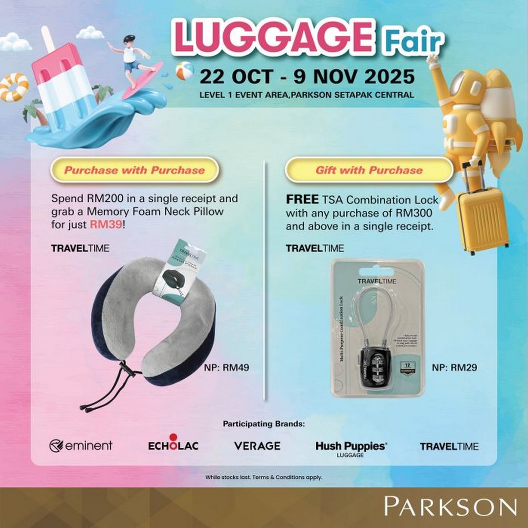 Parkson-Setapak-Central-Luggage-Fair-Sale-2 22 October–9 November 2025: Parkson Setapak Central: Luggage Fair Sale: Up to 70% Off Travel Essentials