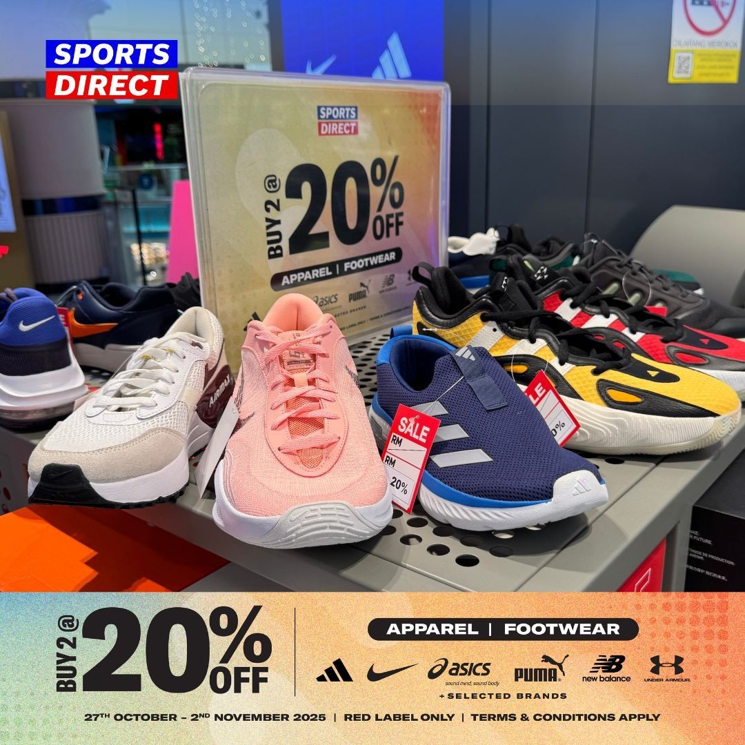 Sports-Direct-Malaysia-20-Off-Red-Label-Items-Promotion-5 27 October–2 November 2025: Sports Direct Malaysia 20% Off Red Label Items Promotion Featuring Nike, Adidas, Asics, and Under Armour