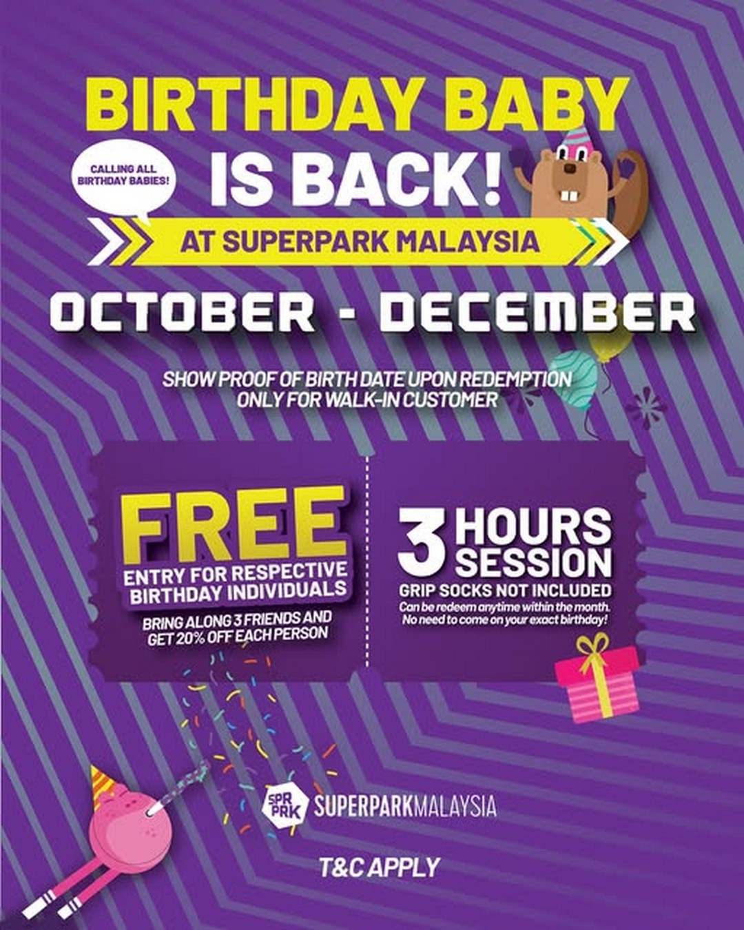 SuperPark-Malaysia-Birthday-Celebration-Promotion 1 October–31 December 2025: SuperPark Malaysia: Birthday Celebration Promotion – Free Entry + Discounts for Friends