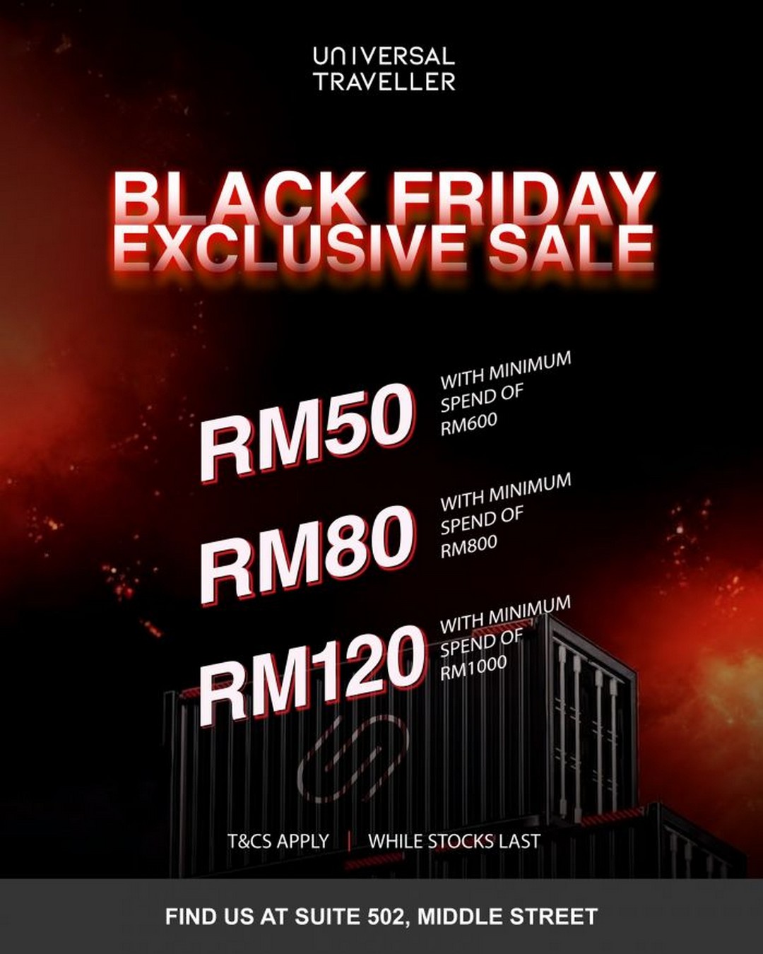 Universal-Traveller-–-Black-Friday-Exclusive-Rebates-Sale 31 October–30 November 2025: Universal Traveller – Black Friday Exclusive Rebates Sale at Genting Highlands Premium Outlets