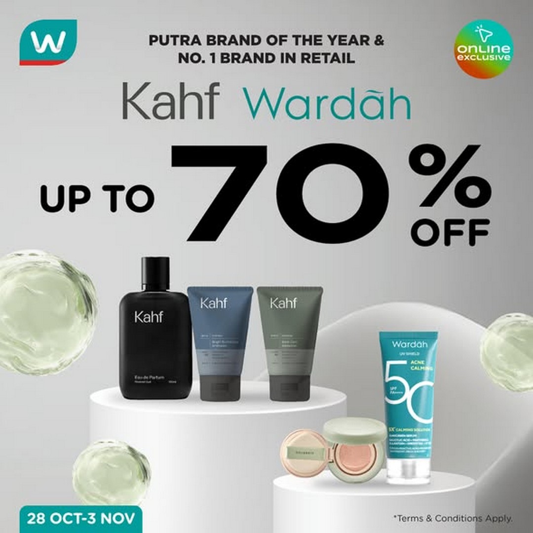 Watsons-Malaysia-Kahf-Wardah-Online-Exclusive-Promotion Now till 3 November 2025: Watsons Malaysia Kahf & Wardah Online Exclusive Promotion – Up to 70% Off, Instant Discounts, Free Gifts, and More